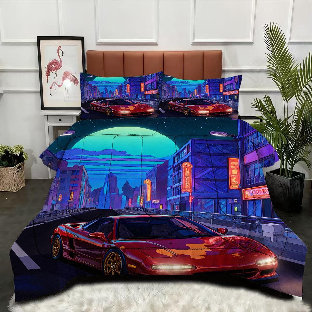 Couette lavable en machine imprimée 3D voiture de sport