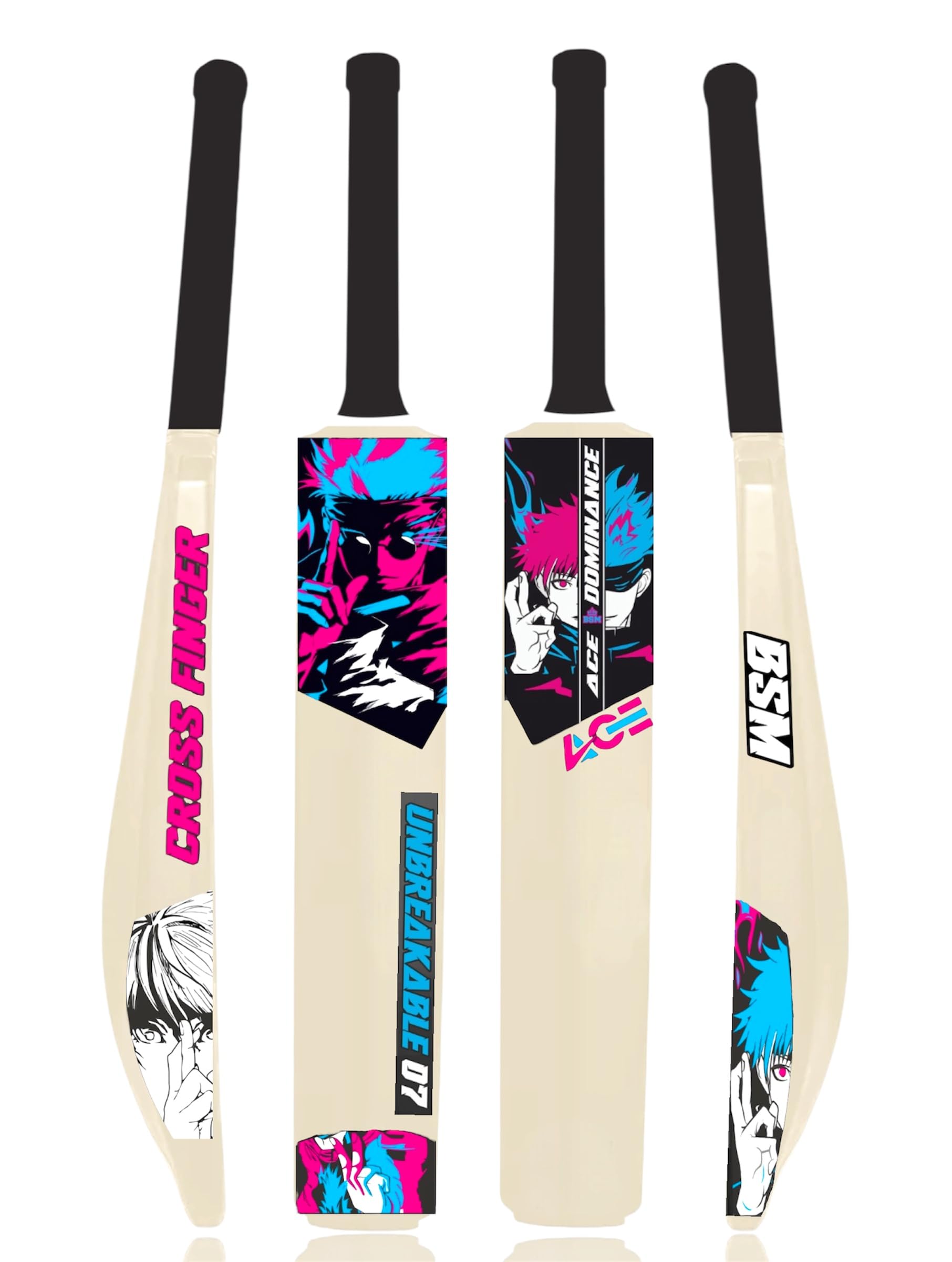 BSM Kids Cricket Bat Size 8 | Plastic Bat for Tennis Ball Cricket_A1-image-46