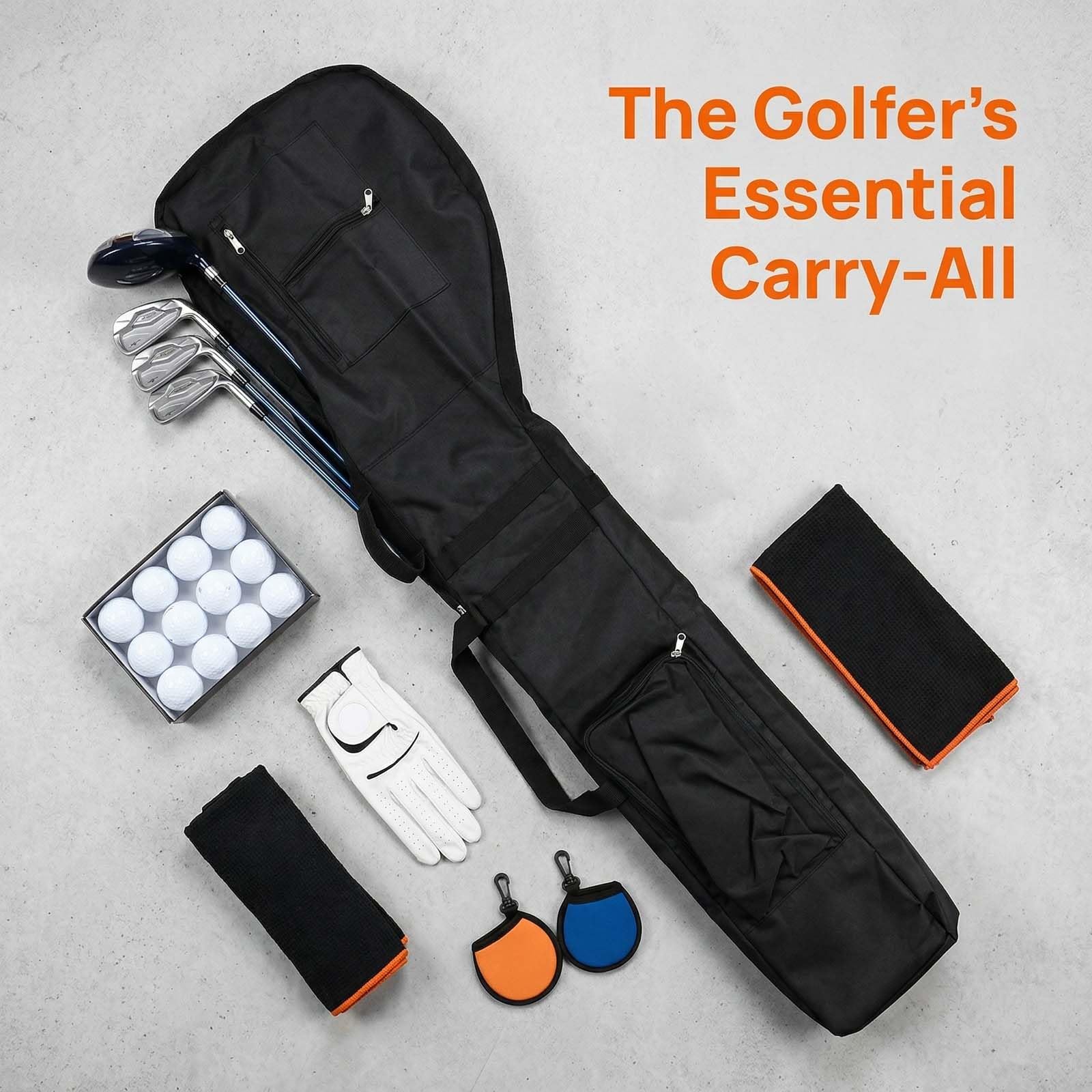 Golfschlägertasche Klein, wasserdichte und Leichte Golf Tasche für 8-10 Golfschläger, Faltbare Reise Golf Bag, Golfclubs Mini Tragetasche, Mini Golfbag mit Schulterriemen, zur Aufbewahrung
