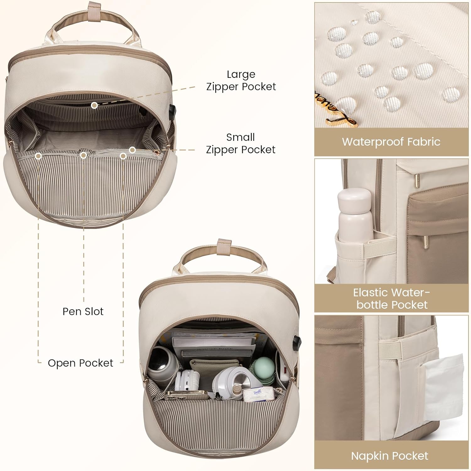 LOVEVOOK Laptop Backpack for Women 17.3 Inch,Cute Backpack Laptop Bag with USB Port,Waterproof Travel Backpack Purse Teacher Nurse Bag Fashion Computer Bag for Work - Image 6