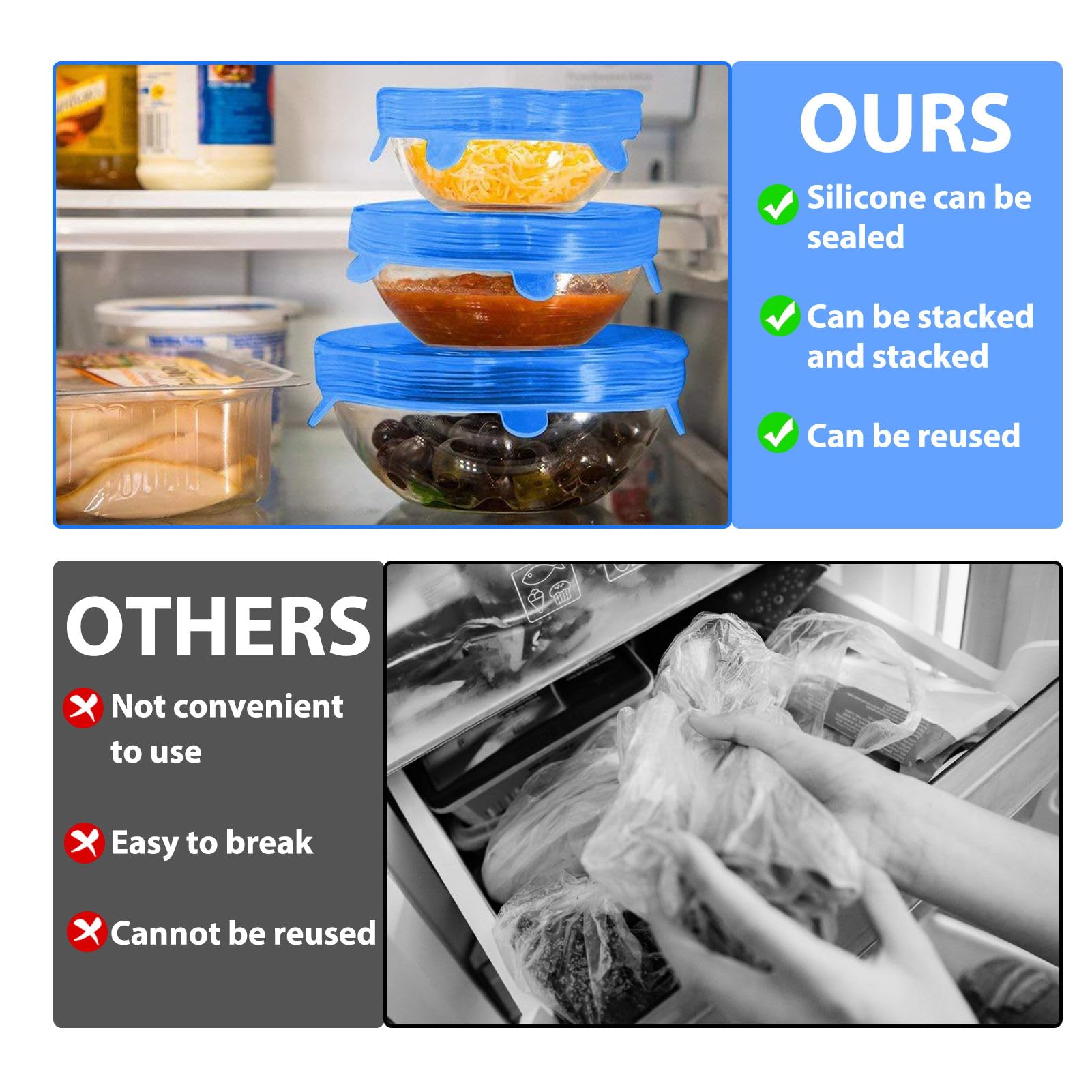 6 Coperchi In Silicone Elastici - Ideali Per Barattoli, Ciotole E Tazze - Foto 13