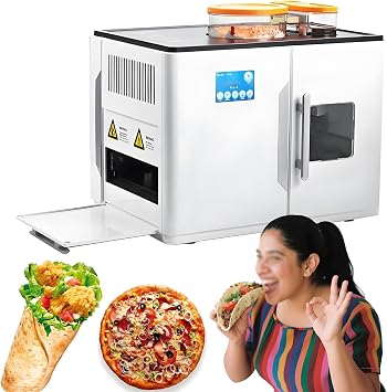 Roti Maker Fully Automatic, Automatic Pancake Machine, Roti Chapati Maker, Rotis Naan Maker, Adjustable Baking Time and Texture, 20 Pieces at Once in 2 Minutes for Flatbreads, Naan, Pancakes, Chapati