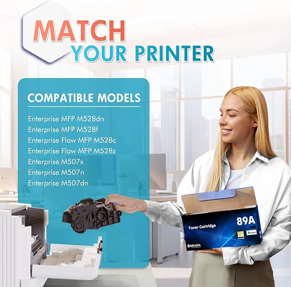 89A CF289A Black Toner Cartridge 2 Pack Compatible for HP CF289A 89X CF289X