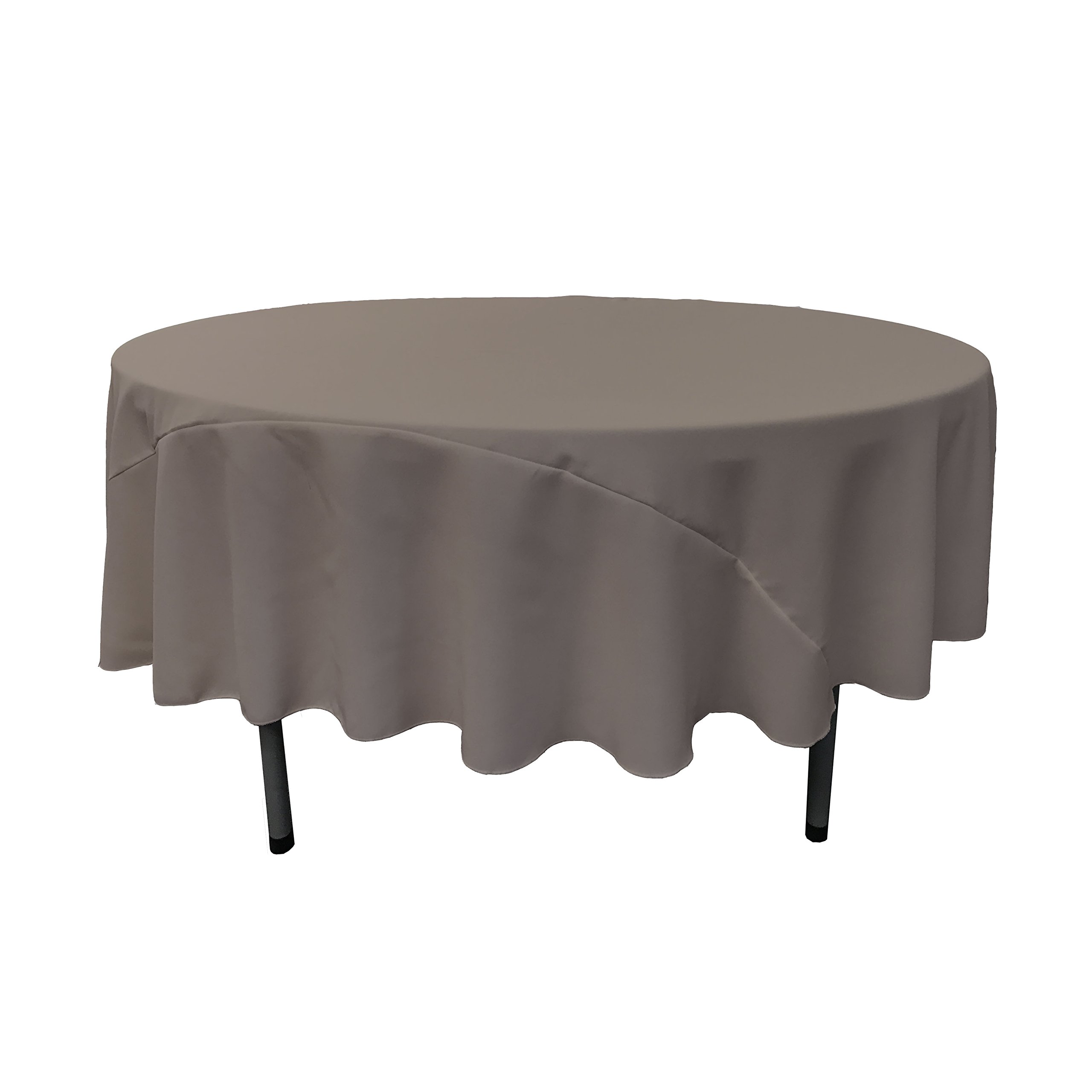 LA Linen Polyester Poplin Round Tablecloth, 90-Inches, Gray, Dark Grey, 228.5 x 228.5 x 0.04 cm