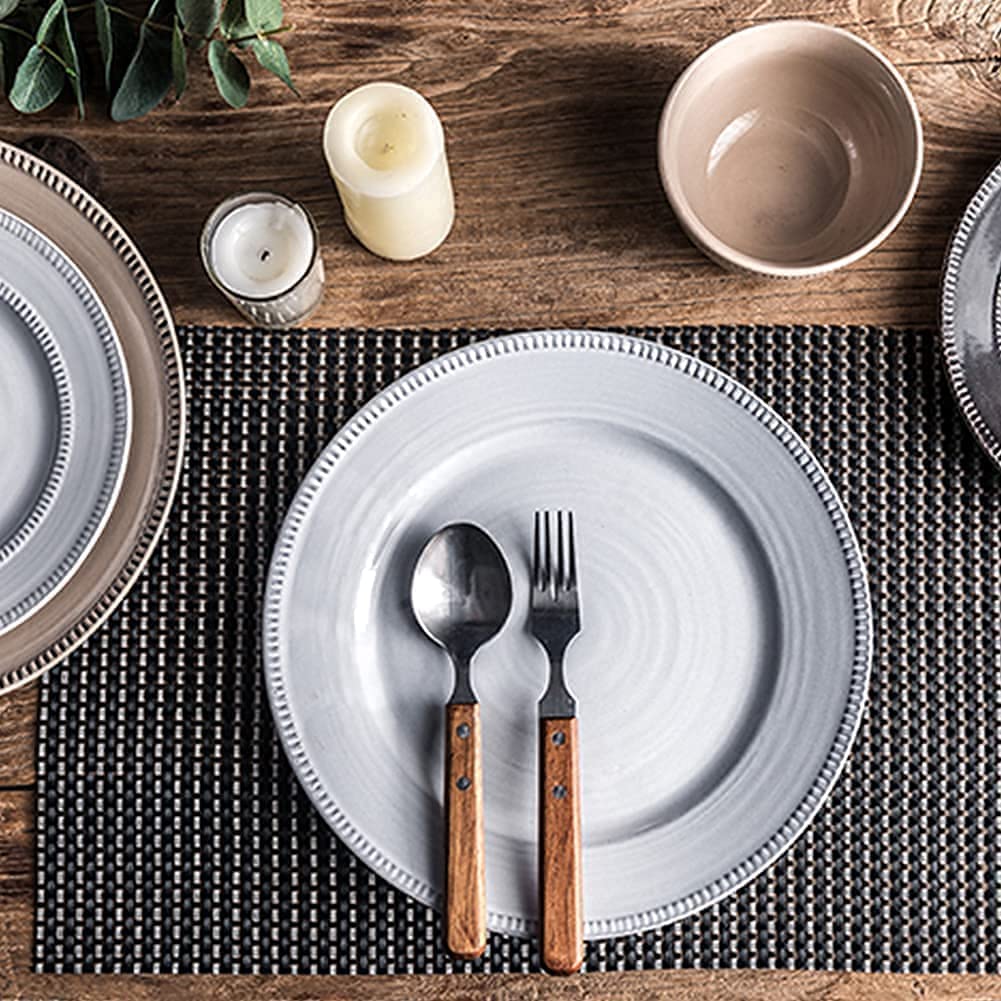 Zestaw zastawy stołowej, luksusowy rodzinny serwis obiadowy, retro amerykańska porcelanowa zastawa stołowa z talerzami, miseczkami i naczyniami, ceramiczny zestaw obiadowy do domowej kuchni i jadalni