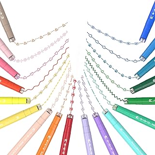 AECHY 18 bunte Kurven-Notizstifte, 18 verschiedene Kurvenformen und Farben von Stiften mit doppeltem Ende und feinen Linie...