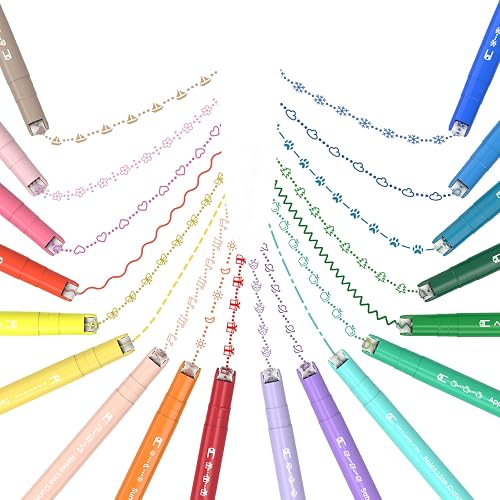 AECHY Dual Tip Curve Highlighter Pens, 18 Patterns, 18 Colors,