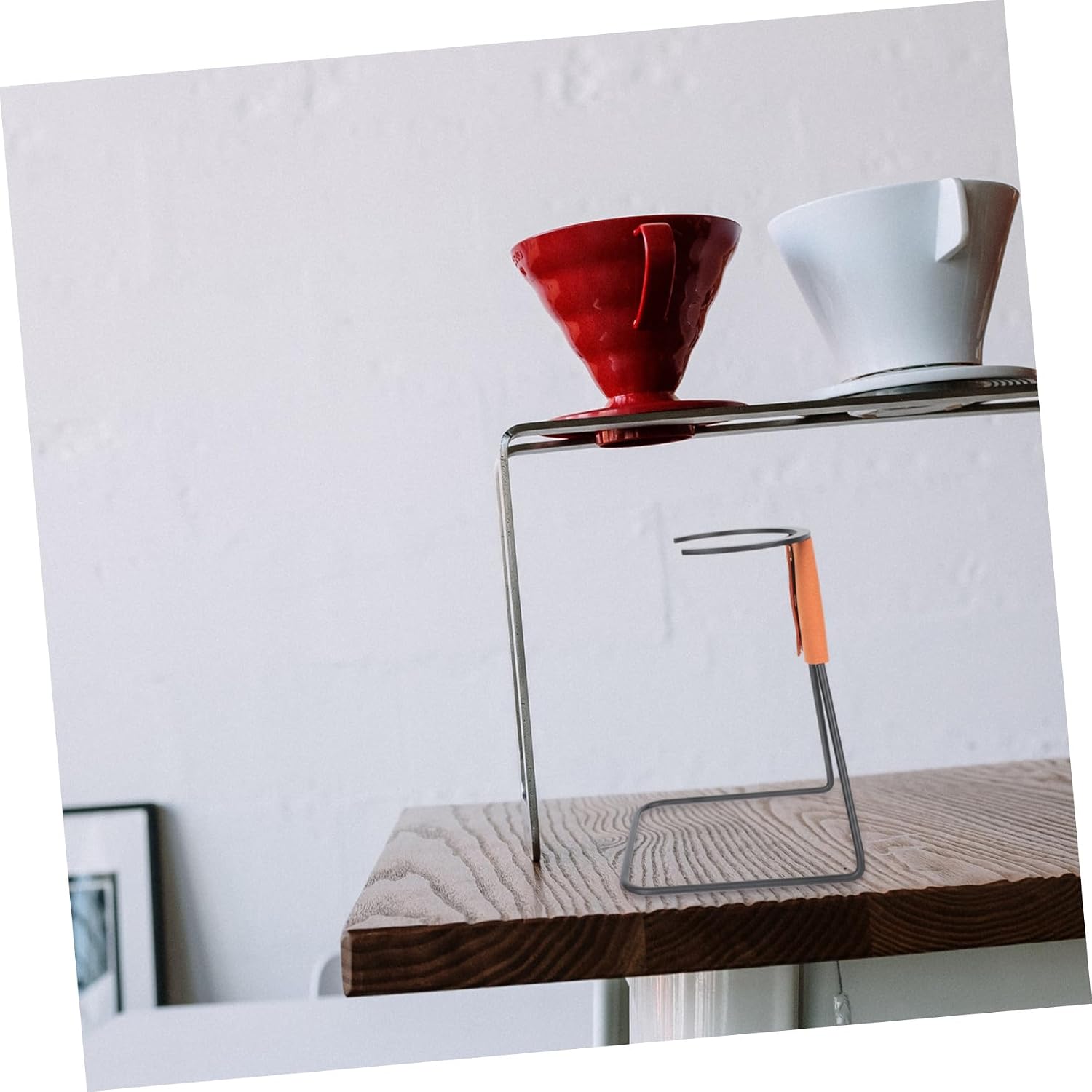 KICHOUSE 1pc Hand Coffee Filter Dripper Pot Rack Metal Coffee Dripper Stand for Home Brewing Filter Cup Holder Sturdy Iron Base Rack