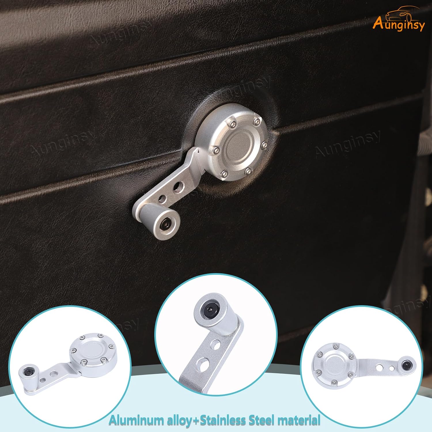 Aunginsy Rear Door Manual Window Crank Handle Compatible with Land Rover Defender 90 110 2004-2018, Car Interior Back Door Window Winder Crank Riser Handle Lifting Rod Replacement Parts Accessories