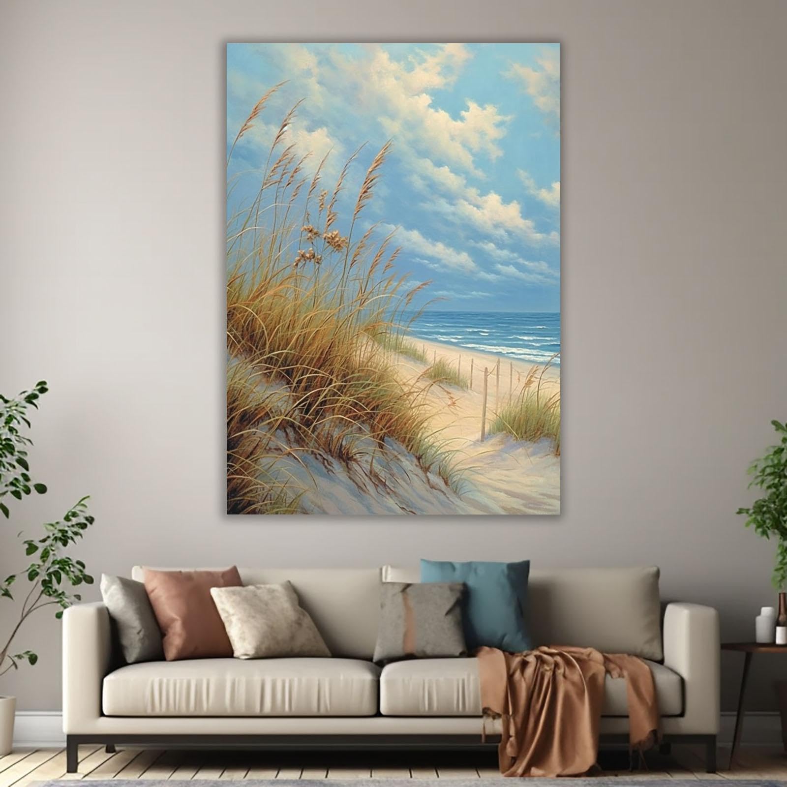 Amazon.co.jp: SHYAMIC 海絵 アート海 自然風景, ビーチの風景青い空