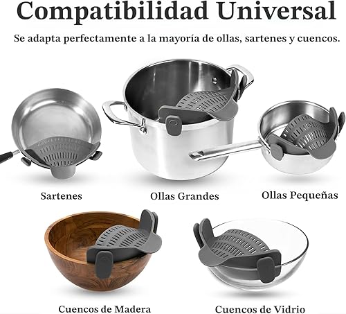 Miniatura 7 de Kitchen Gizmo - Colador Snap N Strain de pasta para ollas, colador de silicona ajustable con clip para ollas, sartenes y cuencos, para la cocina