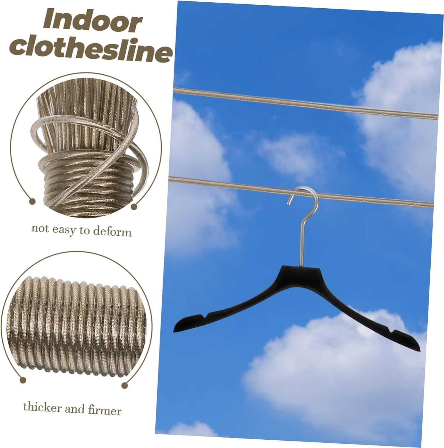 ABOOFAN Portable Travel Clothesline Coated Laundry Line Sturdy and Drying Rope for Indoor and Outdoor Use for Clothes and Towels