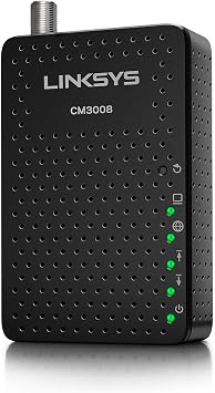 Linksys DOCSIS 3.0 8x4 Cable Modem Certified with Comcast Xfinity, Spectrum, Cox CM3008