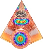 Vista 15 de Juego de pirámide de orgón y piedra de palmera, cristal curativo Leo signo del zodiaco, juego de regalo hecho de pirita para mayor fuerza y calma