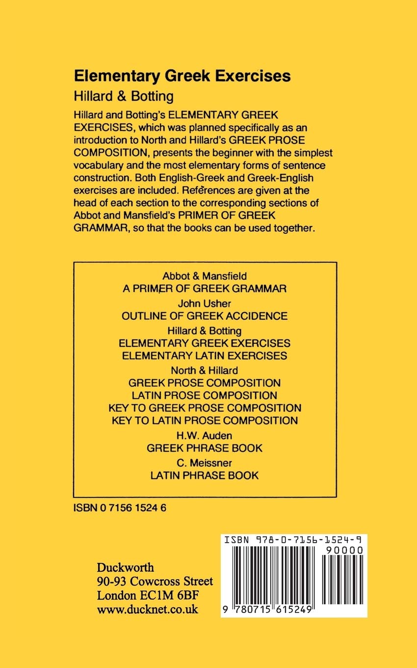 Elementary Greek Exercises: An Introduction to North and Hillard's Greek Prose Composition