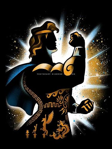 Youtheart Pintura con Diamantes Hércules Arte de Diamante Villano, 5D Juego Completo de Bordado con Punto de Cruz Kits DIY para Decoración de Pared