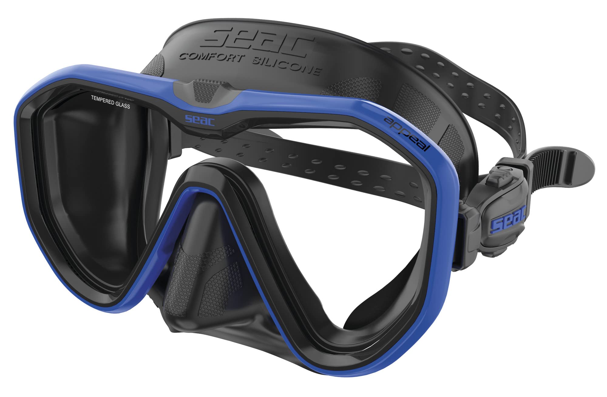 SEAC Appeal máscara de Buceo de Lente única Made in Italy con Hebilla 3D Directamente en la Falda, Unisex Adulto
