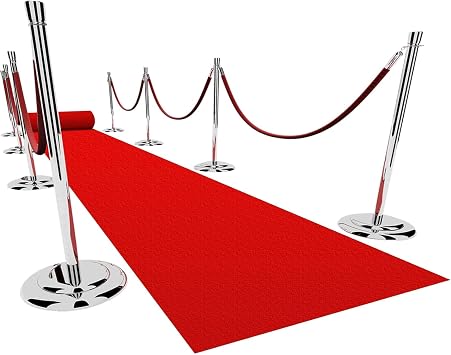 Red Carpet Runner, 1 x 10 m, 5.5 mm Thickness, 340 g/m , VIP Event Rug for Weddings, Ceremonies and Receptions
