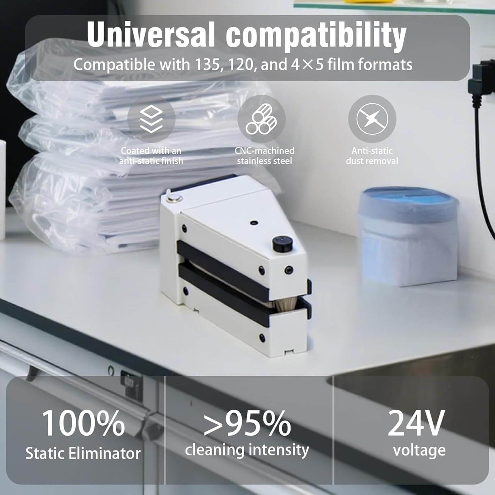 NGARY Kit De Limpieza De Negativos, Limpiador Antiestático De Presión Ajustable con Filtro, Ventilador Y Cepillo De Limpieza, Compatible con Películas De 135/120/4x5, para Estudios Fotográficos
