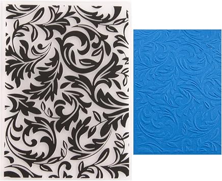 Swirls Texture Plastic Embossing Folders for Cards Making Baroque Filigree Embossing Stencils for DIY Paper Crafts Scrapbooking Polymer Clay Decoration