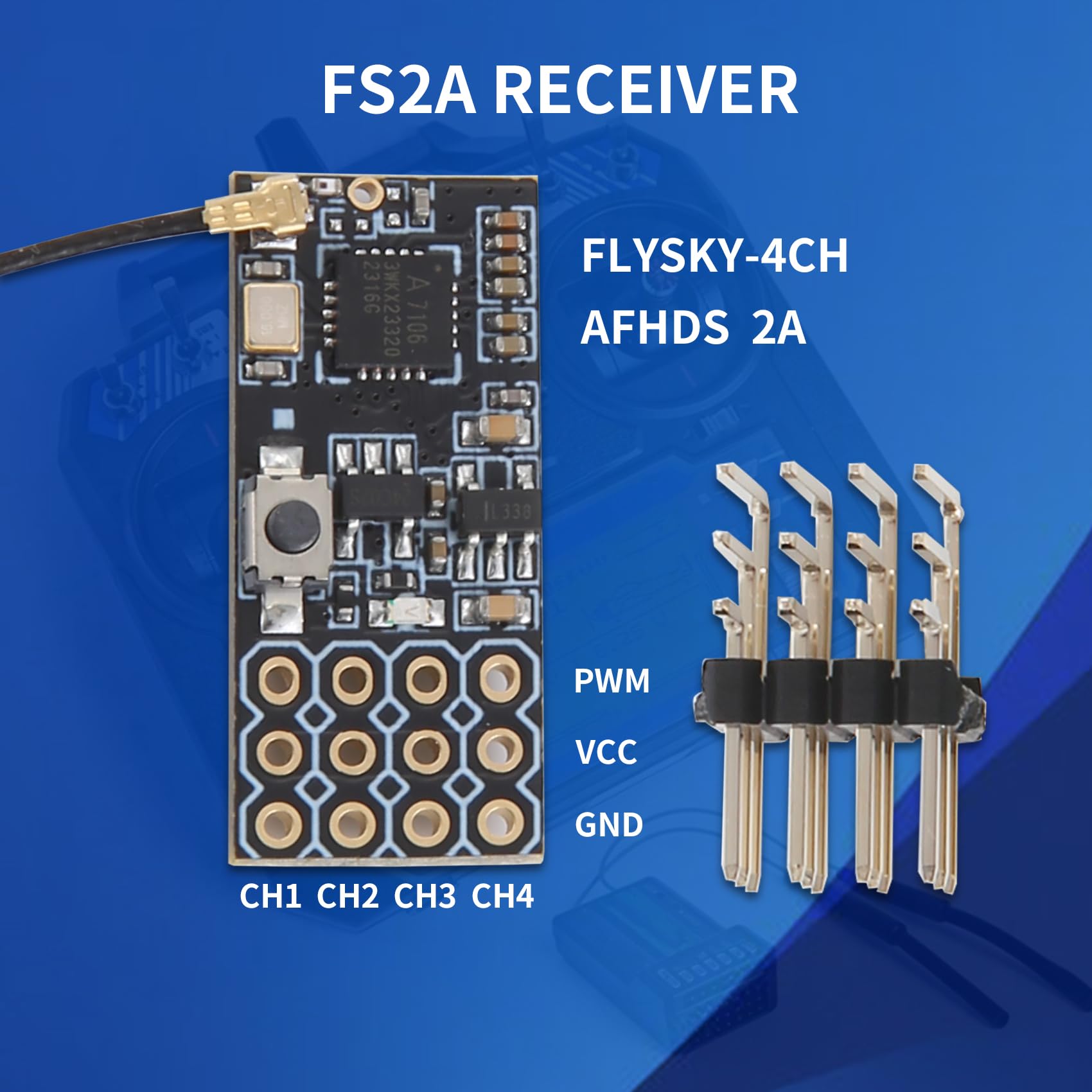 FS2A 4CH AFHDS 2A Mini RéCepteur Compatible Sortie PWM pour I6 I6X I6S ÉMetteur
