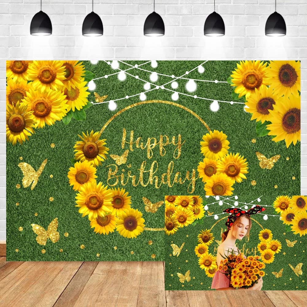 Sunflower Birthday Backdrop – Large Photo Background For Party Decor