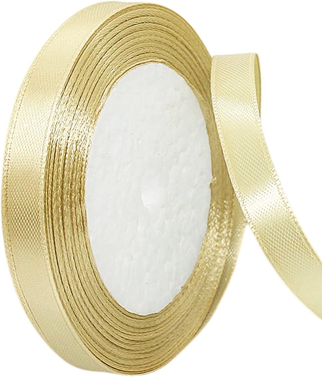 Ruban Cadeau De Noël, 50 Mm X 22 M, Doré, En Tissu, Large, Pour Mariage, Anniversaire, Emballage Cadeau