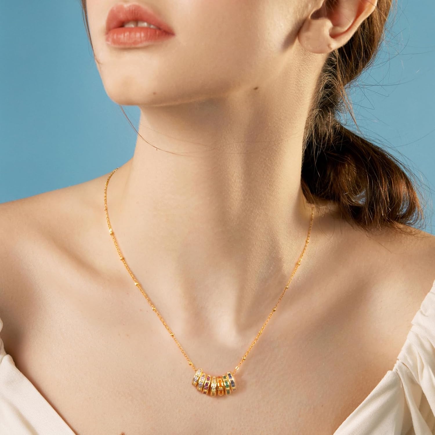 Milan Chiva Gold Pendant Necklace for Women 14K Dainty Charm Statement Chain Jewelry - Image 6