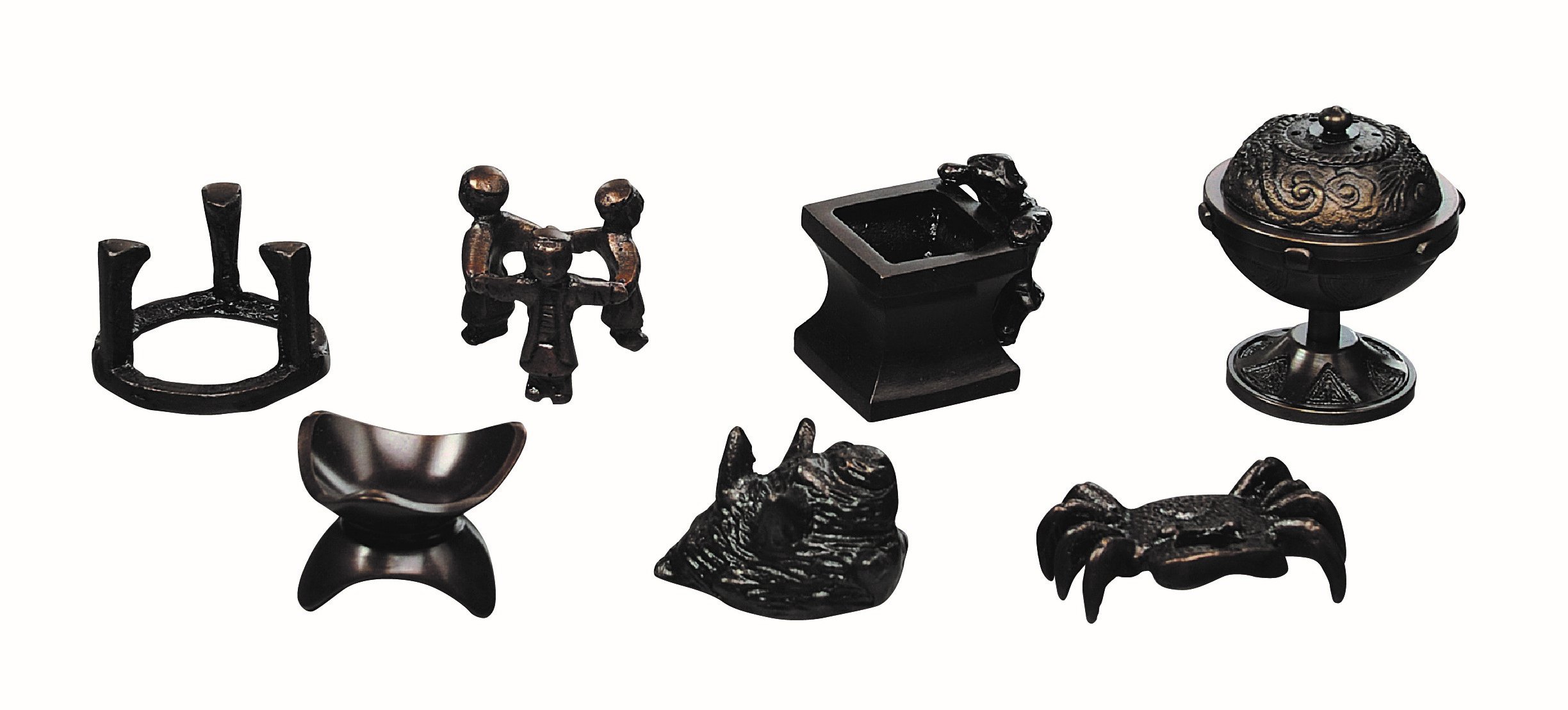 茶道具】唐銅五徳蓋置哲匠作