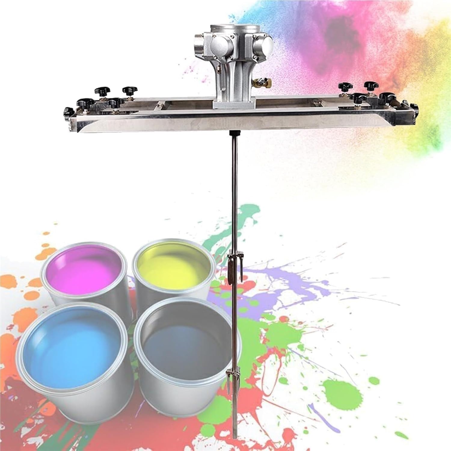 Commercial Mixing Machine, IBC Air Agitator, for Stirring Medium High Viscosity Solutions, Pneumatic 5 Cylinder Mixer, with Adjustable Bracket(B)