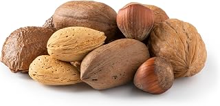 NUTS U.S. Raw Mixed Nuts In Shell: Almonds, Walnuts, Hazelnuts, Pecans, Brazil Nuts - Fresh Jumbo, No Additives, Resealable 6LB Bag