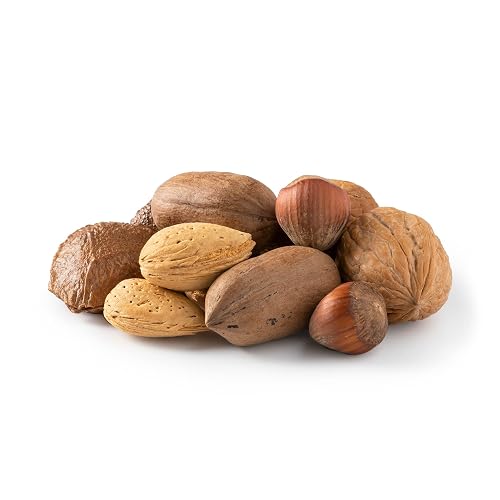 NUTS U.S. – Mixed Nuts In Shell (Almonds, Walnuts, Hazelnuts, Pecans, Brazil Nuts) | No Added Colors and No Artificial Flavors | Fresh Buttery Taste and Raw (6 LBS)
