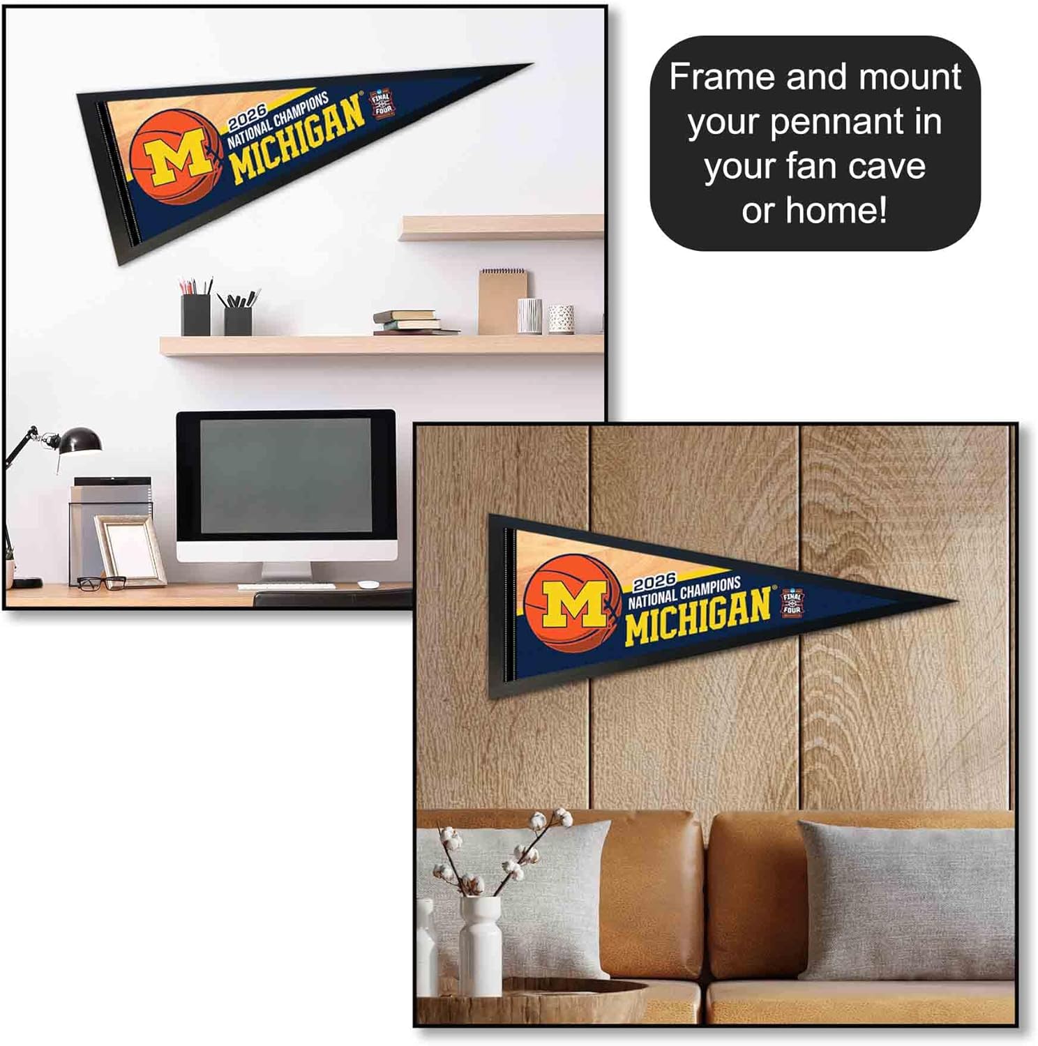 Michigan Team University Wolverines 2026 National Champions Pennant Flag