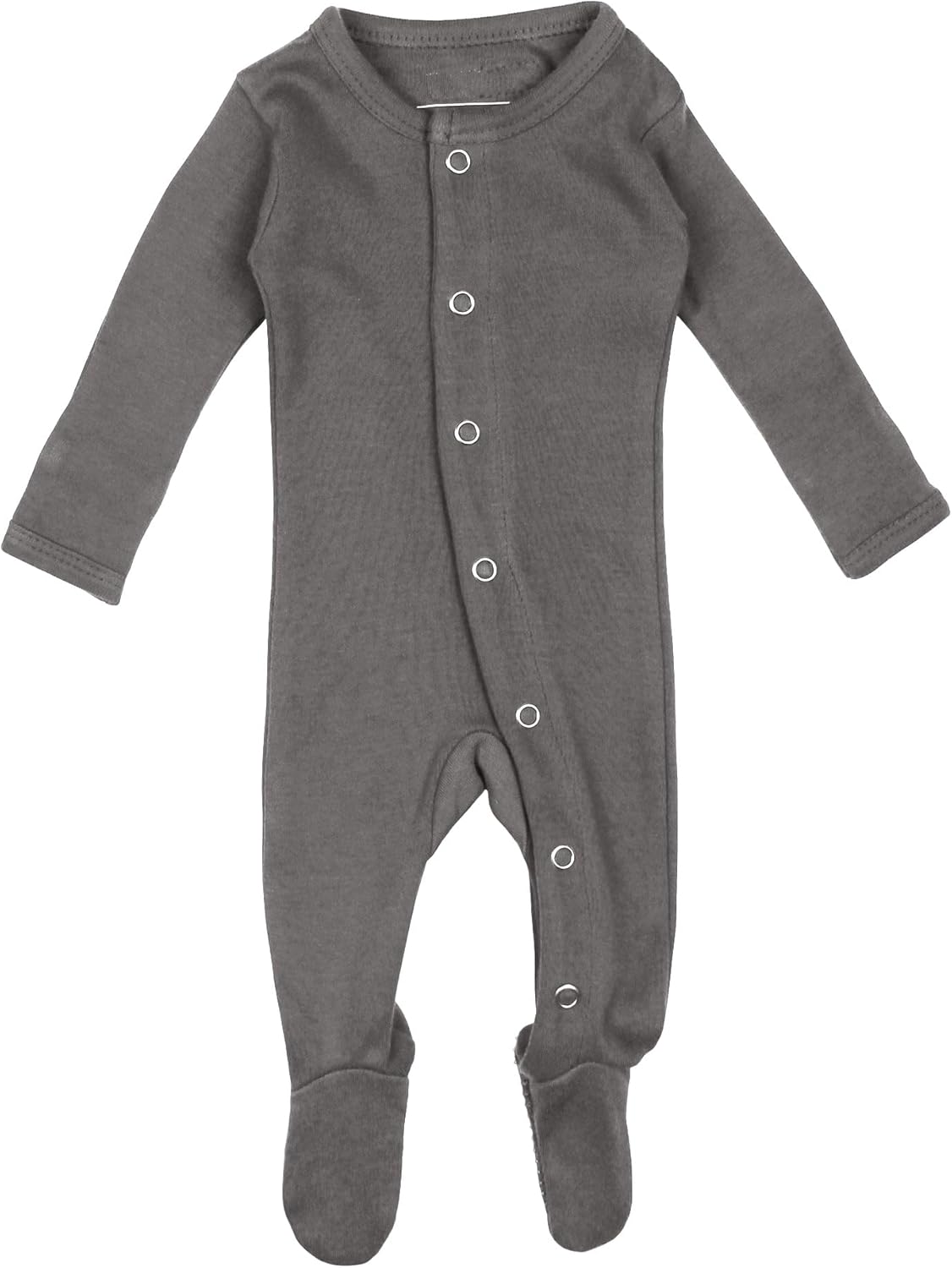 L'ovedbaby Unisex Baby Organic Cotton Snap Footie, GOTS Certified, Long Sleeve Sleep Play Footed Pajamas, Mitten Cuffs Grips