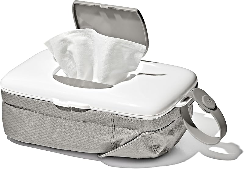 On-The-Go Wipes Dispenser with Diaper Pouch, Gray
