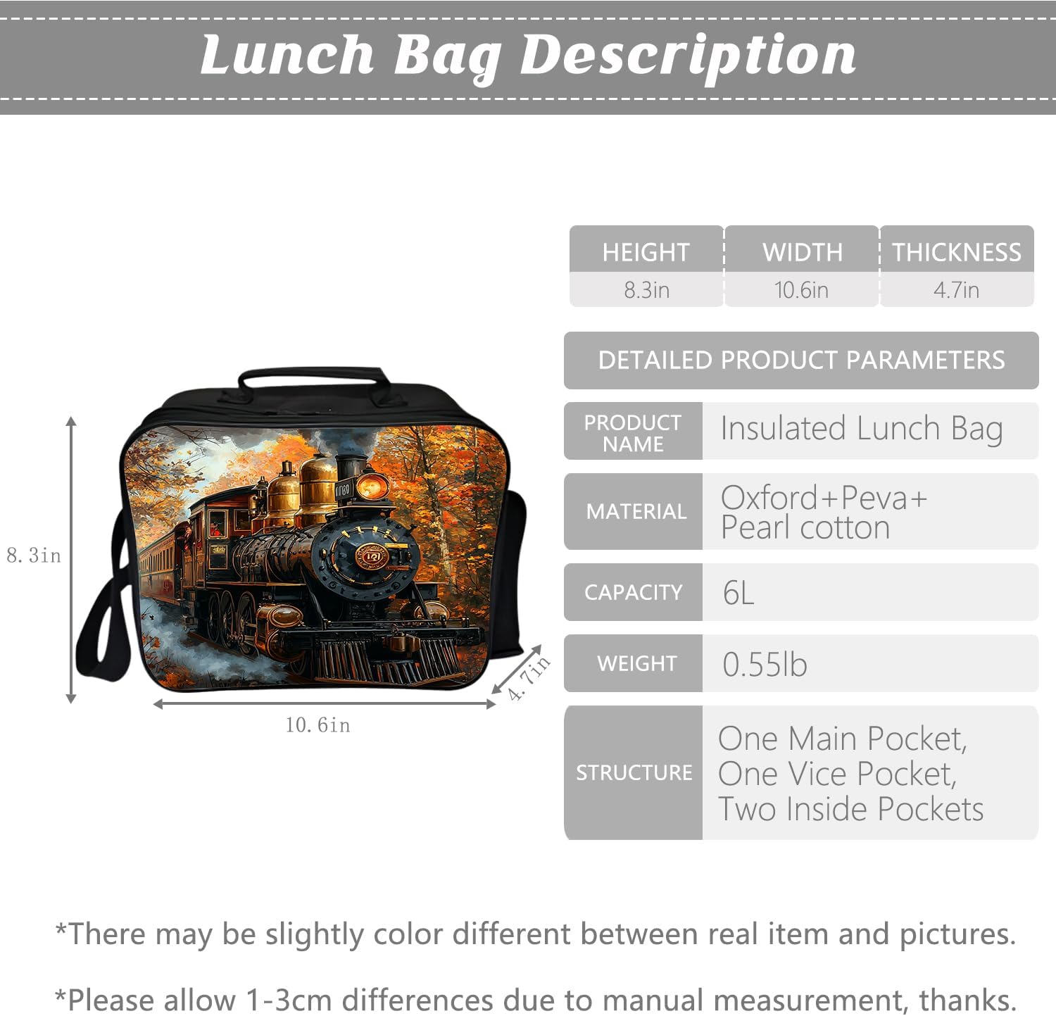 Train Backpack Kids Bookbag 16inch Schoolbag With Lunch Box Bag And Pencil Case Set For Boys Girls