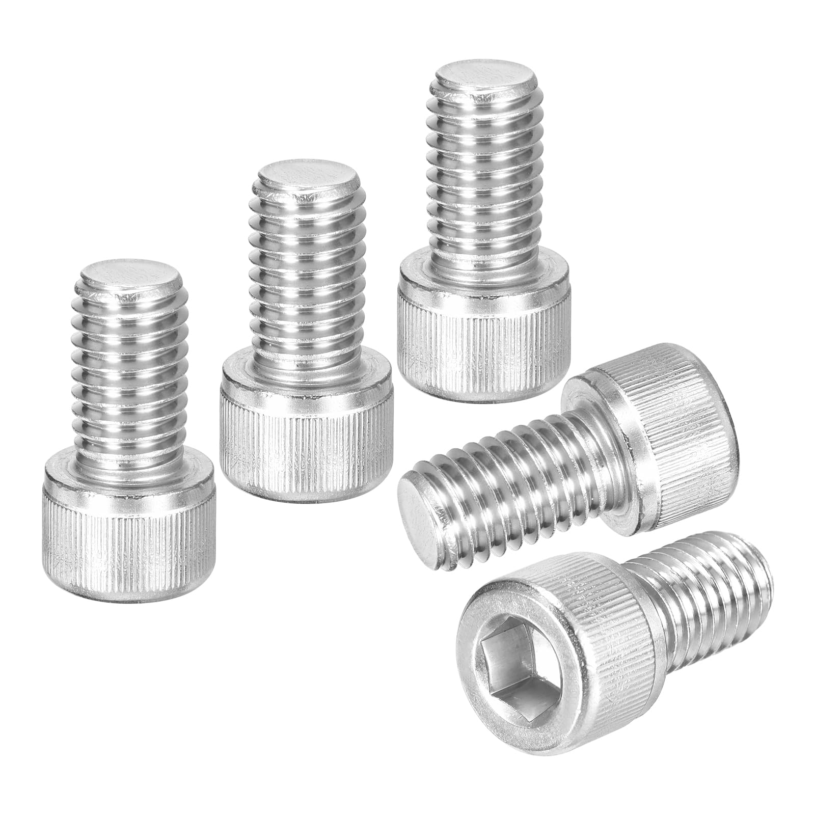 DTGN 1/2"-13x7/8" Socket Head Cap Screws Bolts - 10Pack - Good for Road Bicycle, Mountain Bike, Auto, Motorcycle - 304 Stainless Steel Hex Head Metric Screws - Silver — image 1