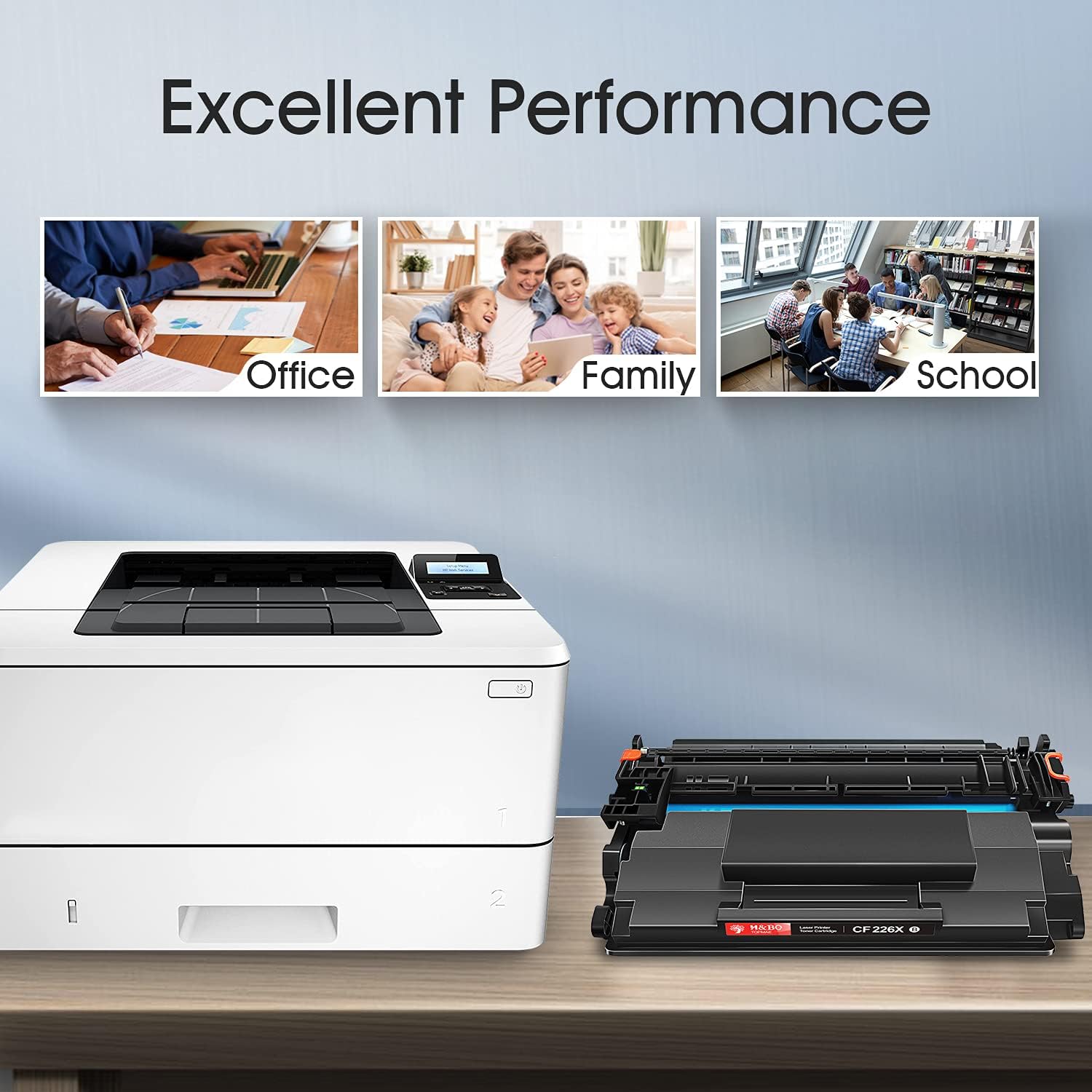 H&BO TOPMAE Compatible Toner Cartridge Replacement for HP 26X CF226X 26A CF226A Pro M402n M402dw M402dn Pro MFP M426fdw M426dw M426fdn Printer (4 Black)