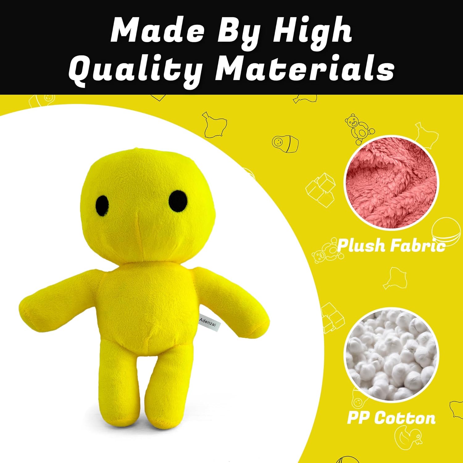 Wobbly Life Yellow Man Plush Toy – Soft Stuffed Animal Character Plushie, Cute Wobbly Life Plushies Yellow Man Octopus Inspired Plush Gift for Kids and Gamers