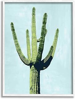 Stupell Industries Looming Cactus Turquoise Sky Giclee Framed Wall Art, Design by Mia Jensen
