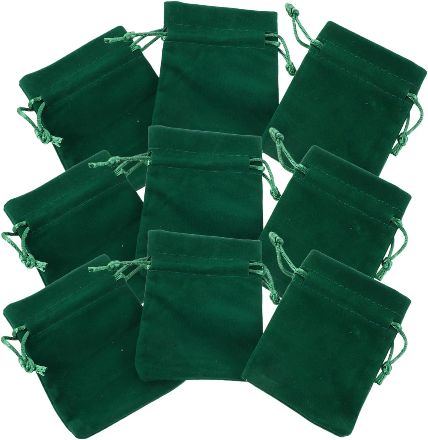 20pcs Green Dice Bag Small Velvet Drawstring Pouch for Tarot Cards