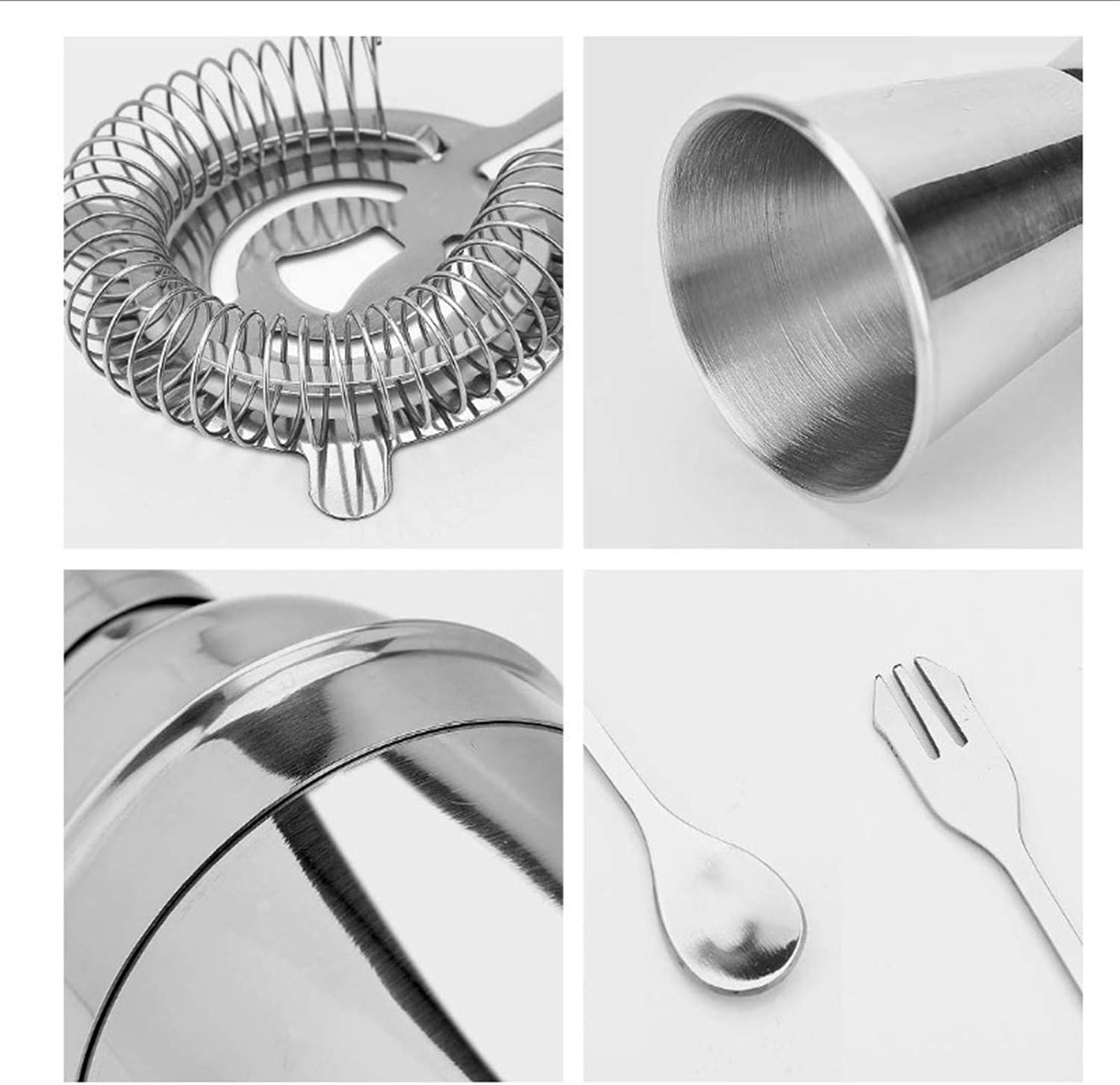 Bartender Kit Premium Stainless Steel Cocktail Making Set 6-Piece Bartender Kit Cocktail Shaker Set Bar Tools for Home Bars and Drink Making
