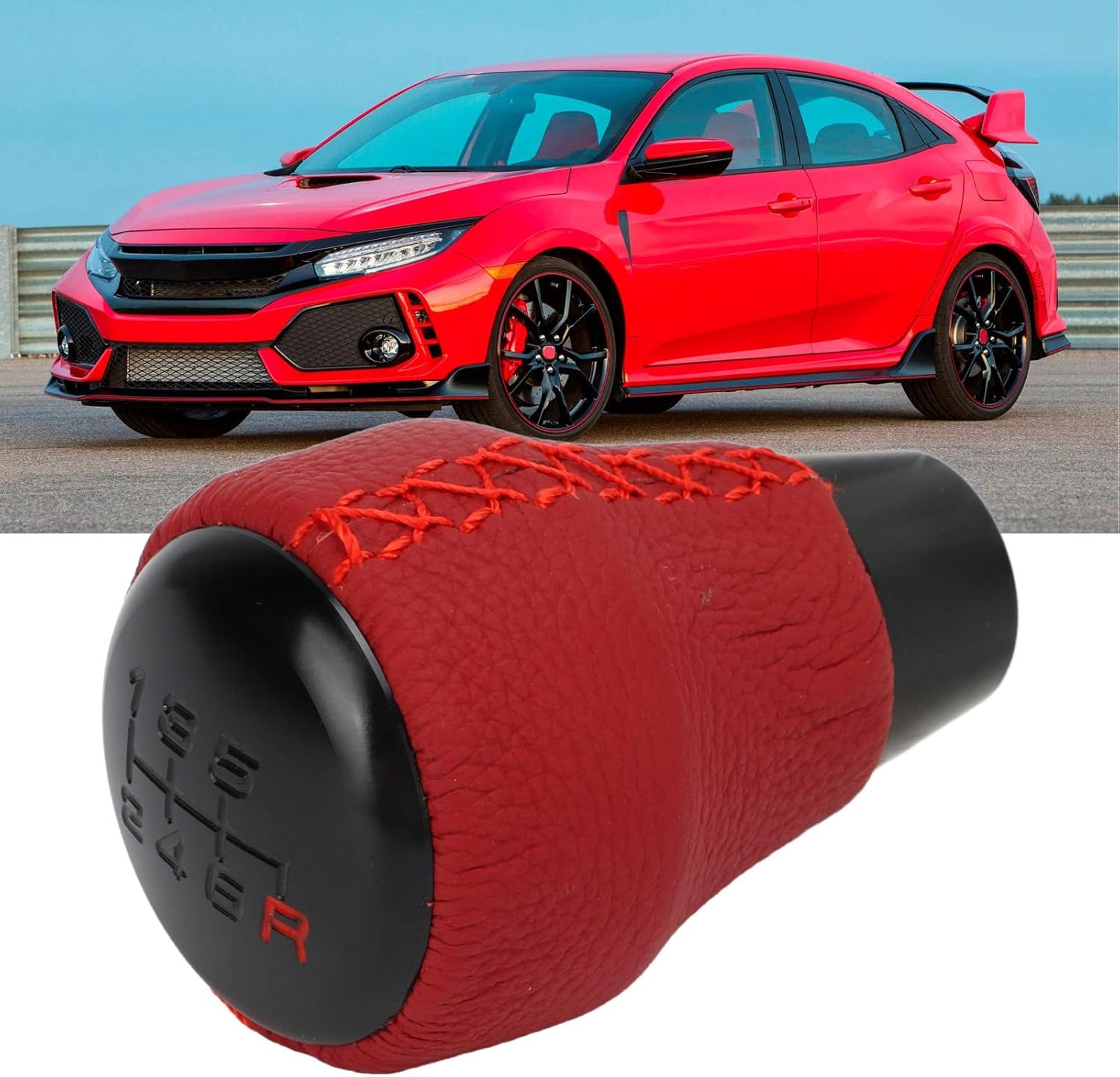 KIMISS 6 Speed Gear Shift Knob for Type R 2017-2019, Manual Transmission Stick Ball Head, 08U92-TEA-110, Compatible with Hatchback