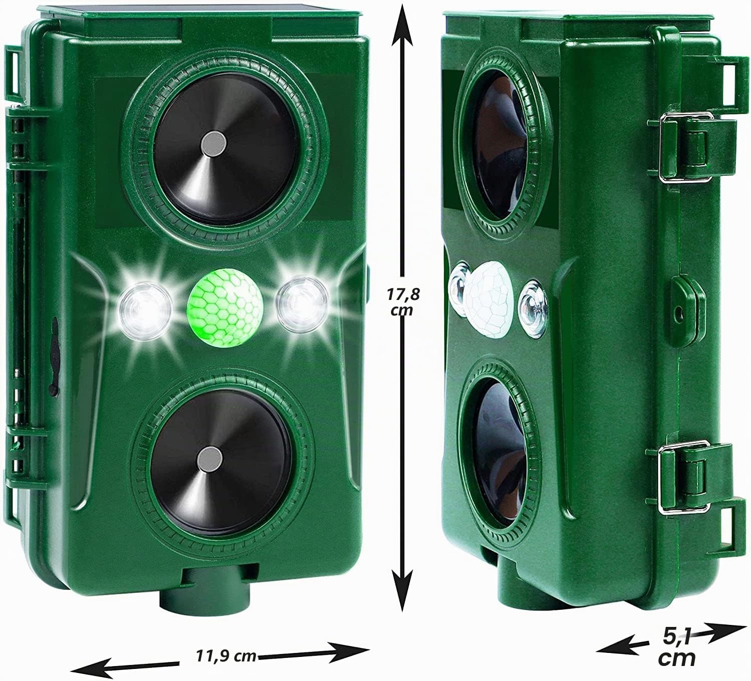 2x Repellente per Gatti Repellente Ultrasuoni Frequenza Regolabile Impermeabile energia solare ricarica ultrasuoni Dissuasore per Piccioni/Uccelli/Cani/Gatti/Topi/Volpi