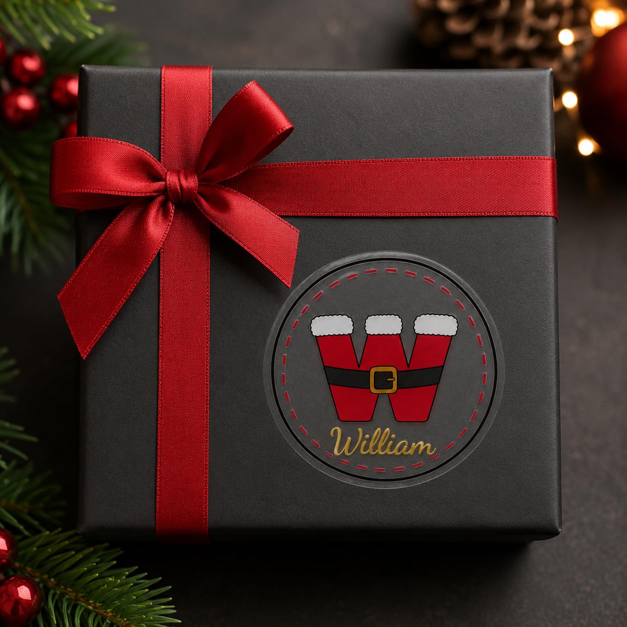 Personalisierte Weihnachtsaufkleber, Urlaubsparty-Geschenke | Personalisierte Anfangs-Aufkleber, Geschenkpapier, Geschenkboxen, Bäckerei-Verpackung, Kinder-Weihnachtsetiketten