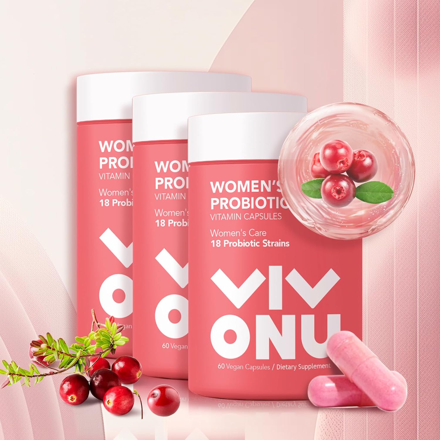 Women's Probiotic,Prebiotics & Lactobacillus Probiotic Blend,60 Billion CFUs,18 Strains,Help Women's Health,Boost Immune,Digestive,Gut,Promote Healthy Vaginal Odor & Vaginal Flora