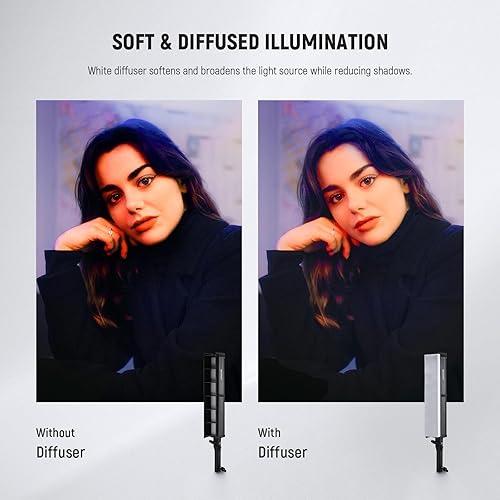 Miniatura 4 de NEEWER Difusor de tubo de luz de rejilla de luz para BH-30S Barra de luz LED RGB a todo color, caja de luz de rejilla de panal con difusor, bolsa de