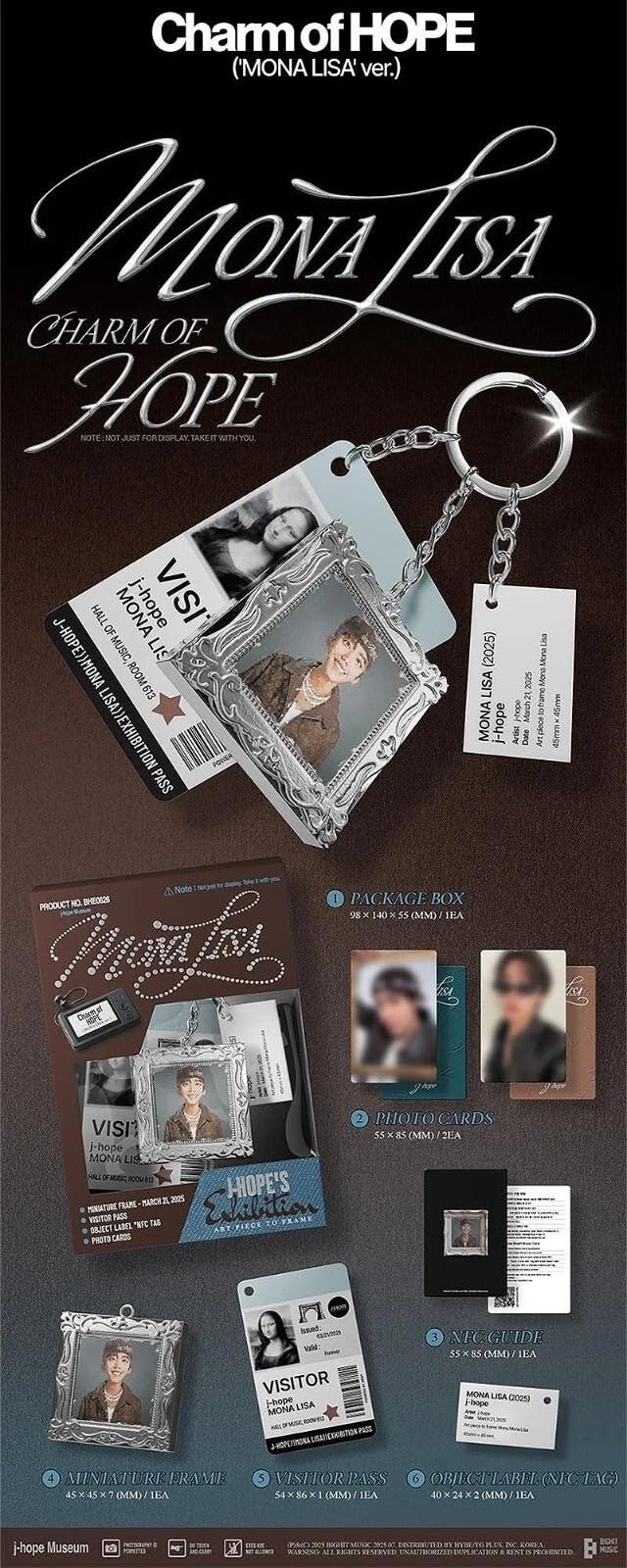 BTS J-HOPE ‘CHARM OF HOPE’ Album 3 Ver Set. / NFC+Key-Ring+2 Photo Card+Guide+GIFT