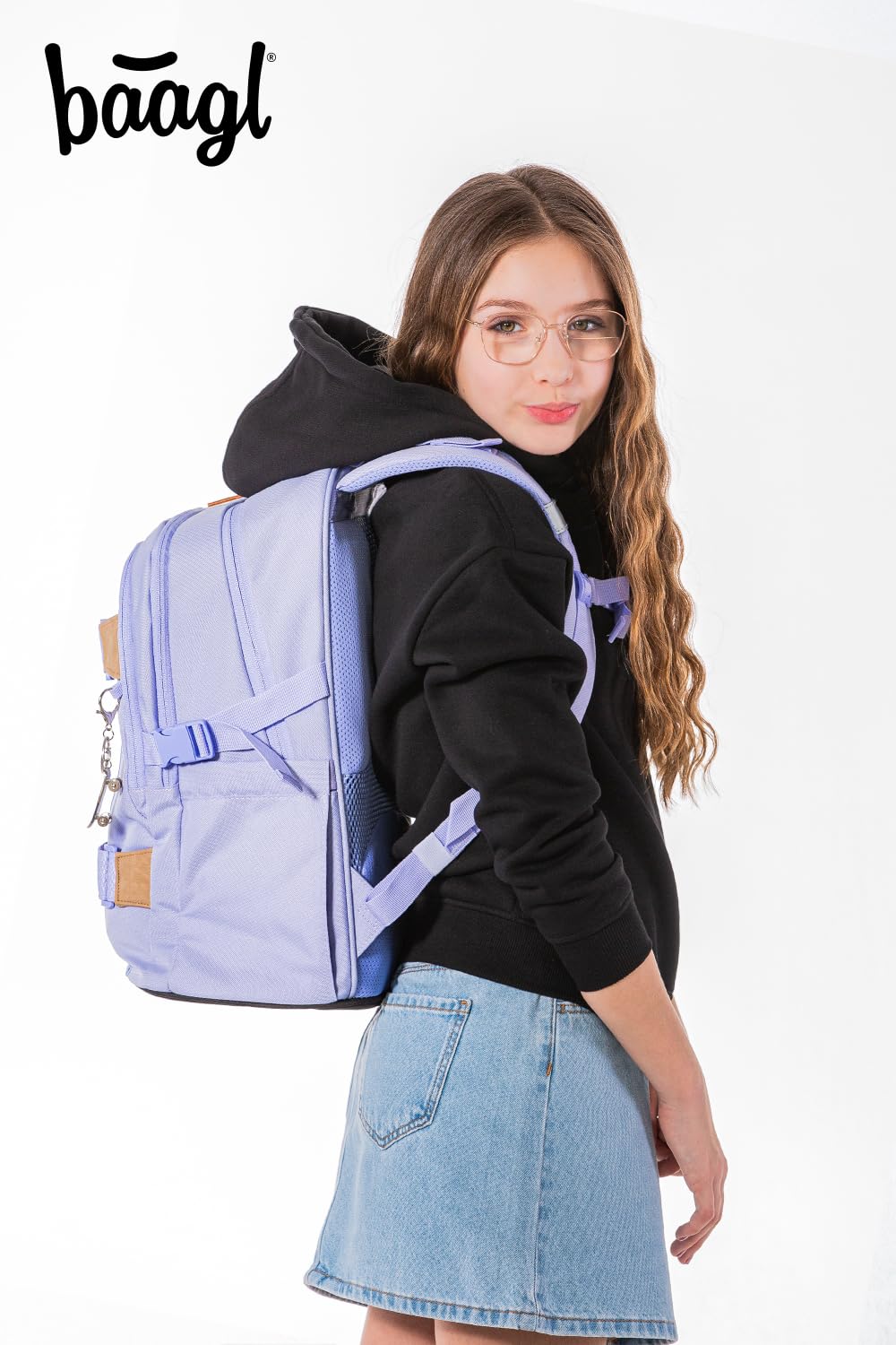 Baagl Schulrucksack für Jungen Mädchen Teenager - Skateboard Rucksack - Kinderrucksack mit Laptopfach und Brustgurt für Schule, Weiterführendeschule, Mittelschule