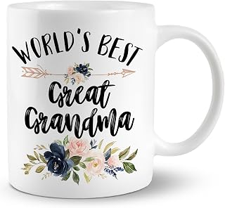 Great Grandma Mug, Great Grandma Coffee Cups Ceramic, World's Best Great Grandmathers Coffee Mug, Grandmathers Gifts for Christmas, Grandmather Coffee Mug Gifts for Grandmather